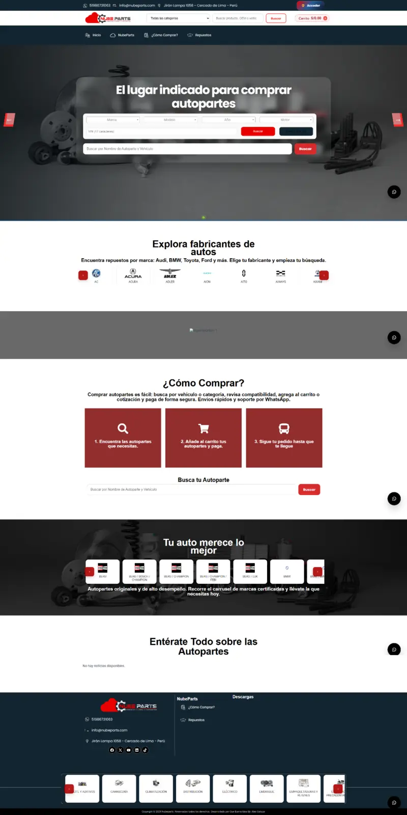 NubeParts: tienda de repuestos, VIN, POS y facturación